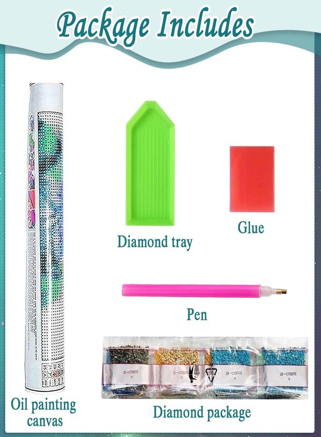 CoolShef مجموعة CoolShef Moonlight Beach Diamond Art للكبار، مجموعة لوحات ماسية خماسية الأبعاد يمكنك صنعها بنفسك، 30 × 40 سم، ديكور حرفي لمشهد شاطئي، لوازم منزلية، مشروع - Image 3